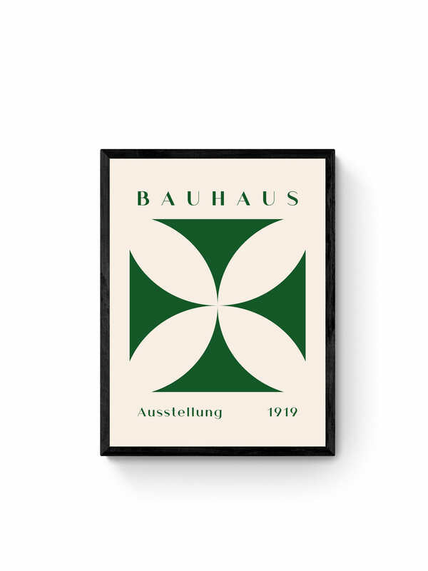 Bauhaus Leaf Pattern Green
