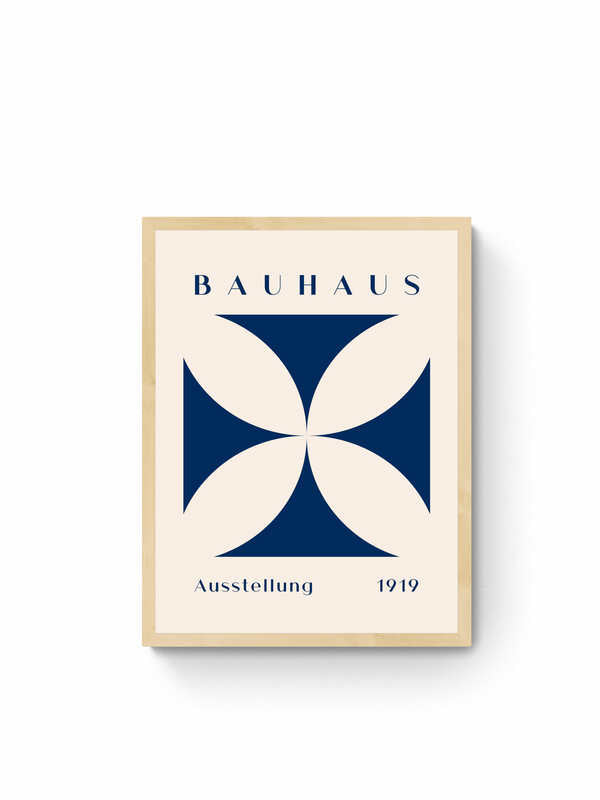Bauhaus Leaf Pattern Blue